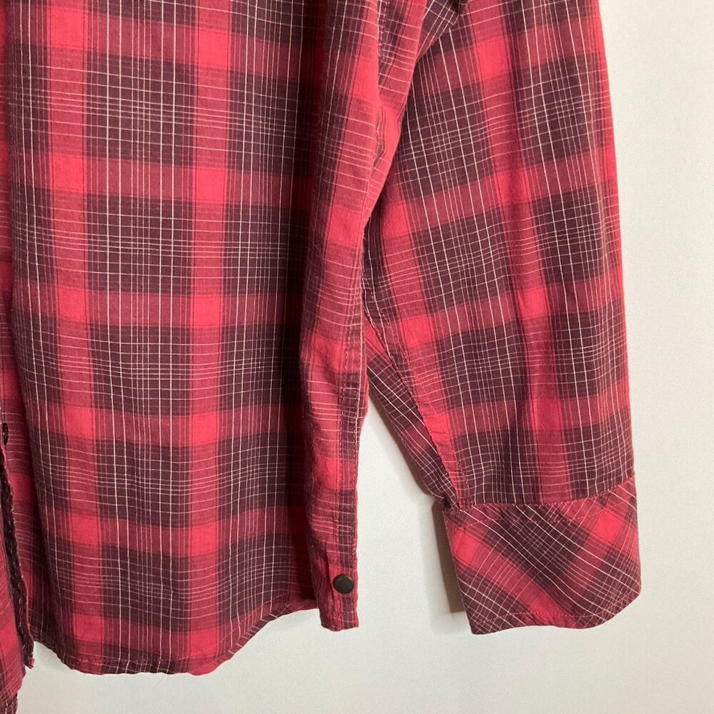 Horny Toad Organic Cotton Red Plaid Button Up L/S Size Large - Picture 3 of 11
